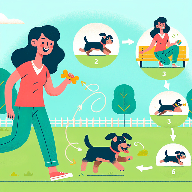 dog returning to owner with a toy in its mouth