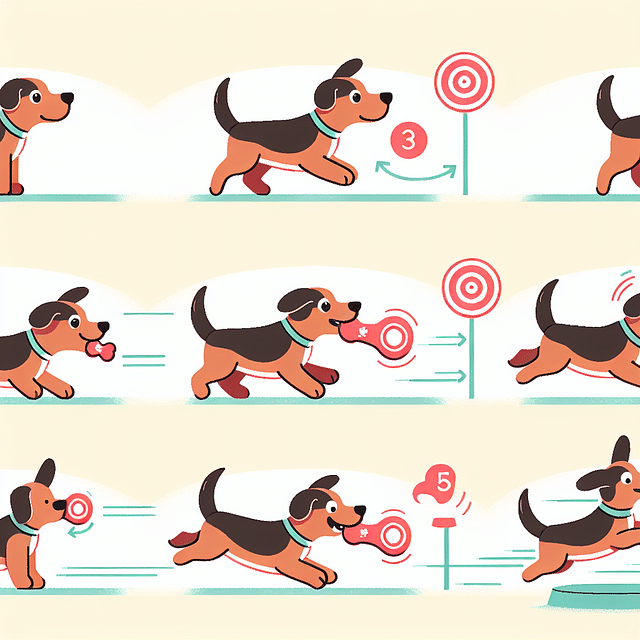 dog fetching toy from targeted area