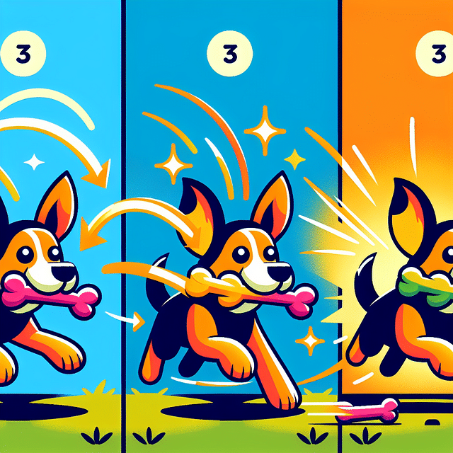 dog excitedly fetching a toy