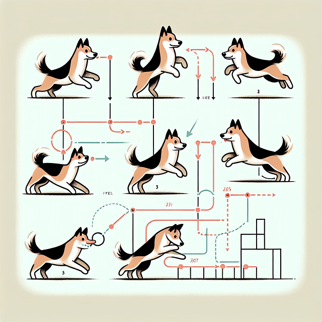 dog zigzagging around obstacles