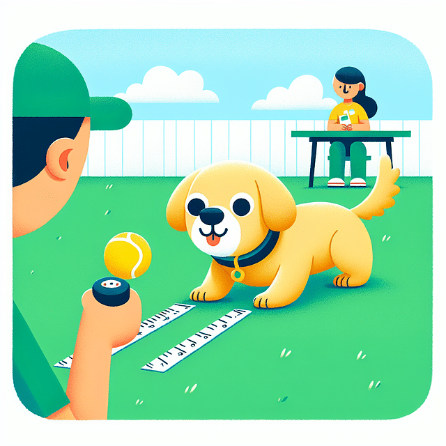 dog participating in a fetch competition