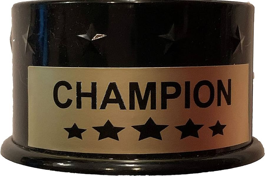 gold painted tennis ball trophy