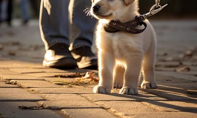 How can I train my puppy to walk on a leash without biting it?