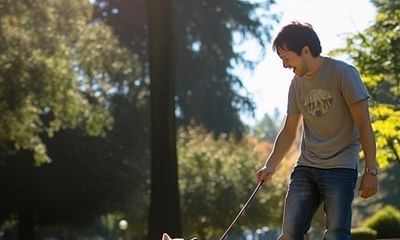 How can we properly leash train a 2-year-old rescue dog?