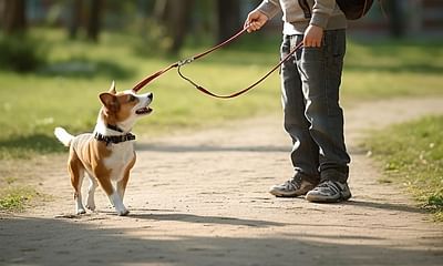 How to leash train a disobedient 1 1/2-year-old dog?