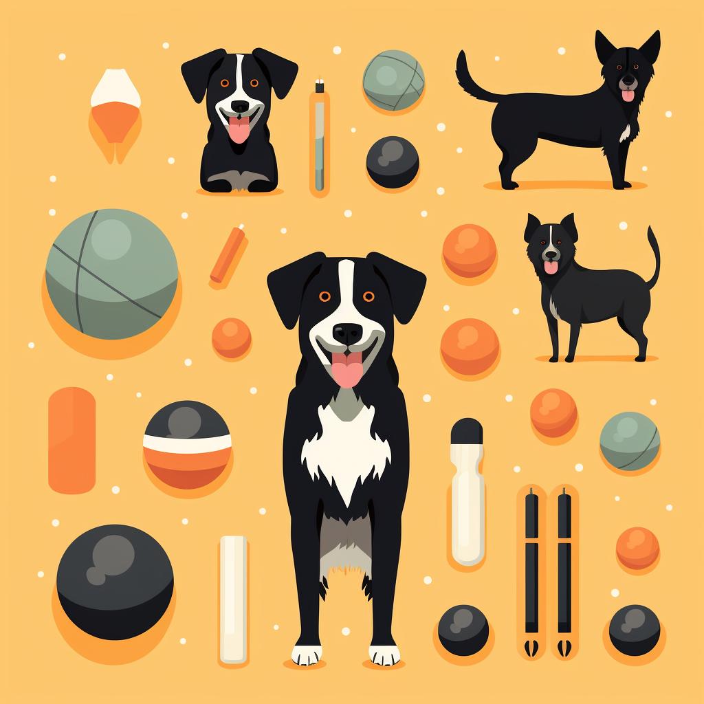 A variety of fetch toys suitable for different dog sizes