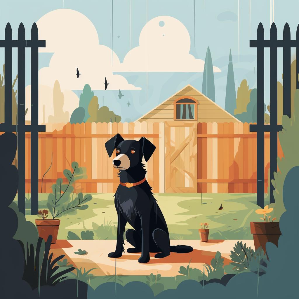 Dog in a fenced backyard